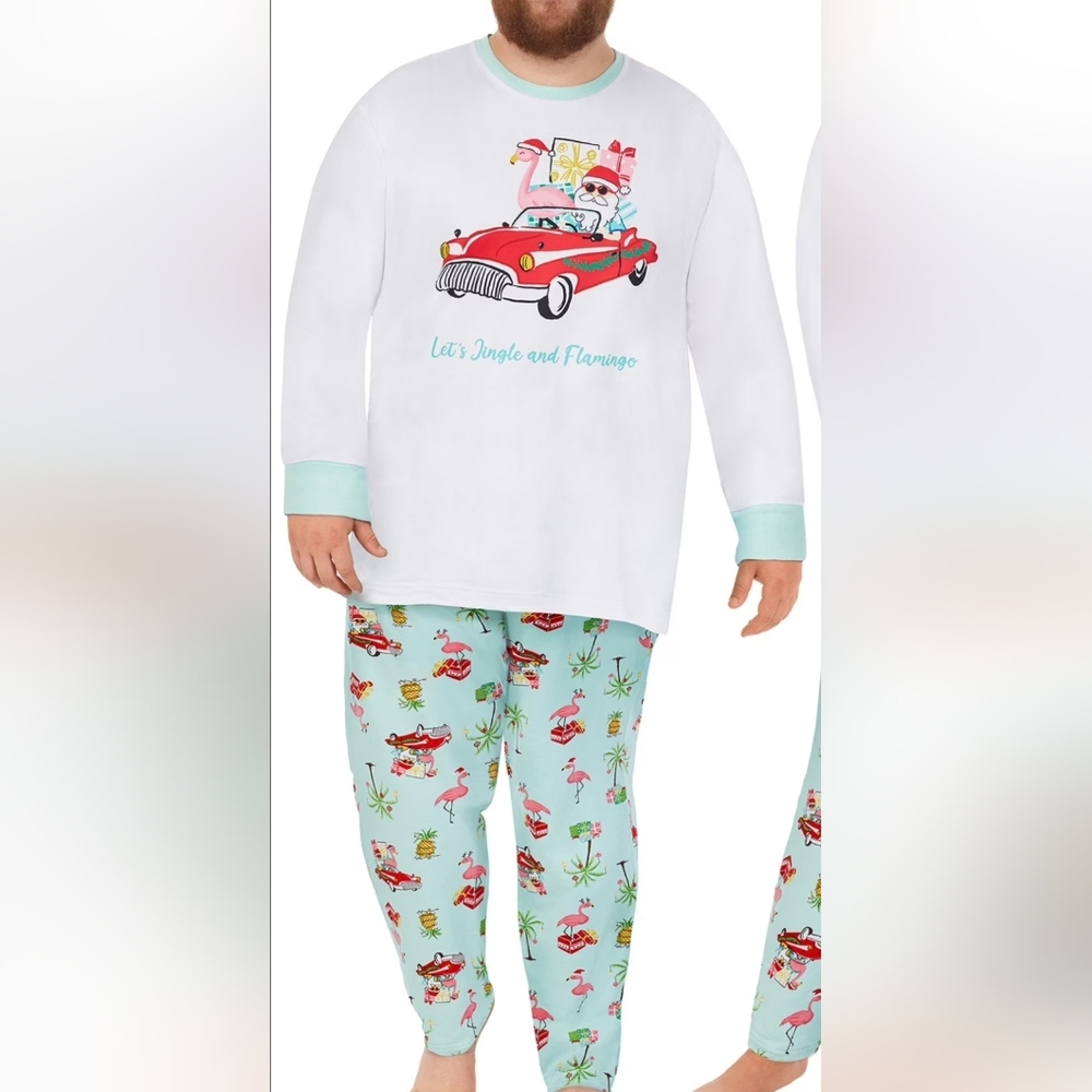 Mens Pajamas with Fun Flamingo Print